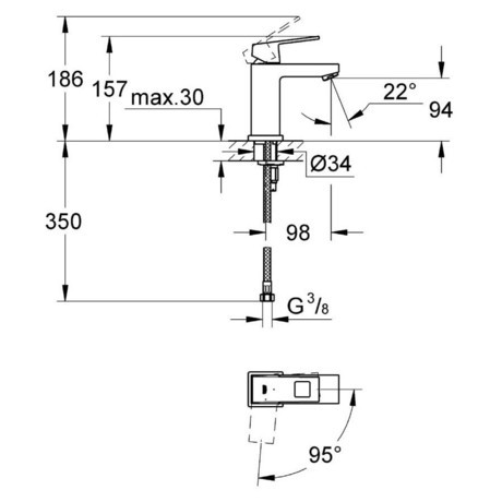 PIPA GROHE 23132 00E EUROCUBE ZA UM. BREZ SIF