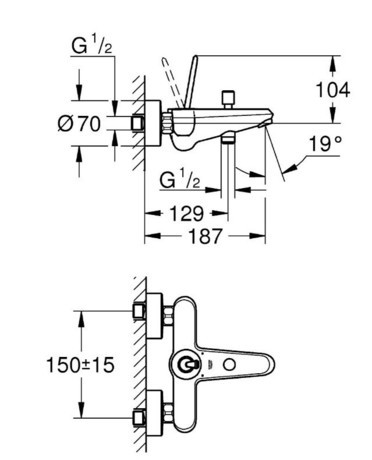 PIPA GROHE 23431 000 EURODISC JOY KAD