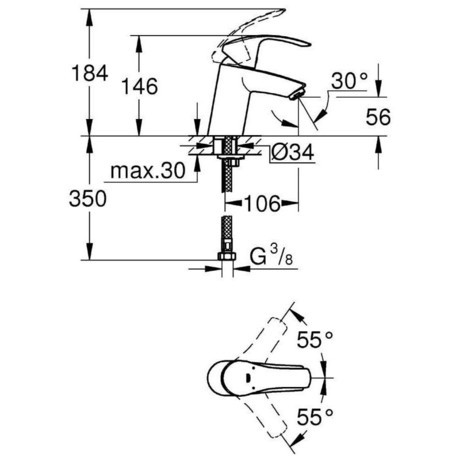 PIPA GROHE 32467 002 EUROSMART ZA UMIVALNIK