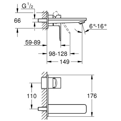 PIPA GROHE 19409 001 LINEARE TWO ZID. UMIV. M