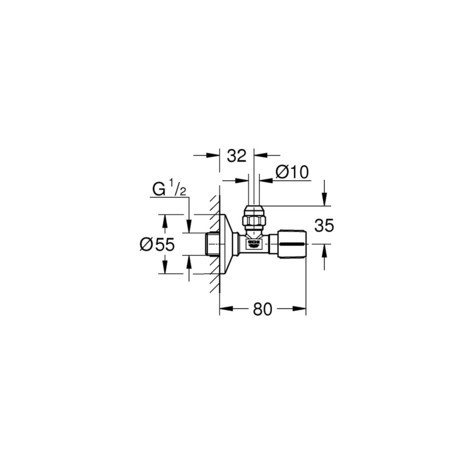 VENTIL GROHE 22037 000 KOTNI 1/2''-3/8''