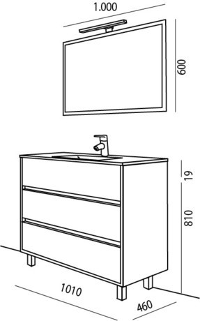 SALGAR SET TOALETNA OMARA ARENYS 1000 CALEDONIA