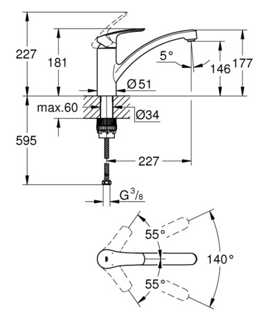 PIPA GROHE 33281 003 EUROSMART ZA KUHINJO