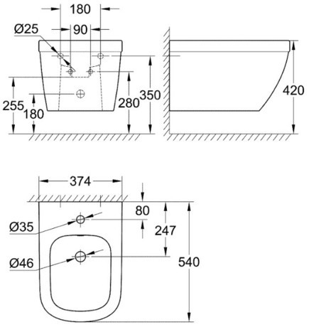 BIDE GROHE 39208000 VISEČI EUROCERAMIC