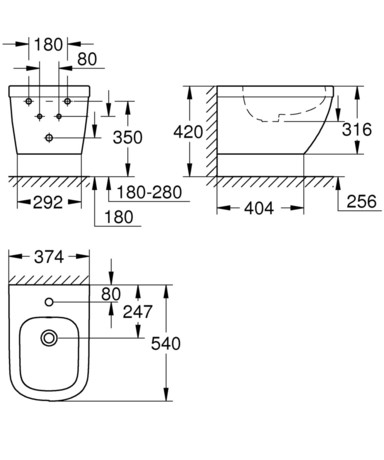 BIDE GROHE 3920800H VISEČI EUROCERAMIC