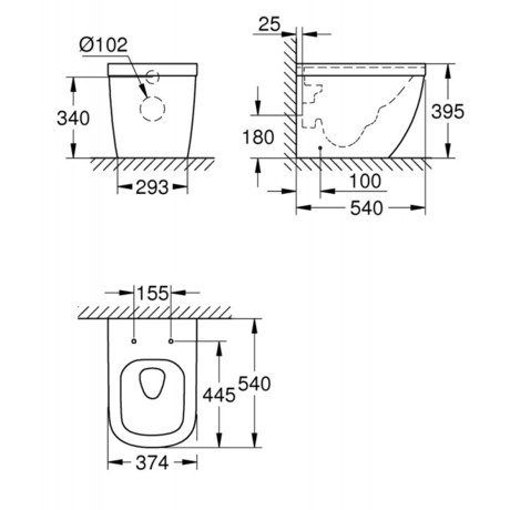 WC ŠKOLJKA GROHE 3933900H RIMLES BALTIK EUROCERAMIC