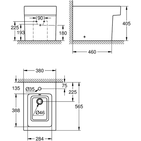 BIDE GROHE 3948700H CUBE TALNI