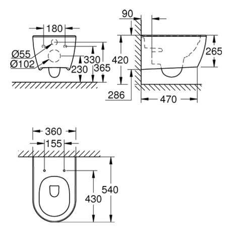 WC ŠKOLJKA GROHE 3957100H ESSENCE VISEČA RIMLESS