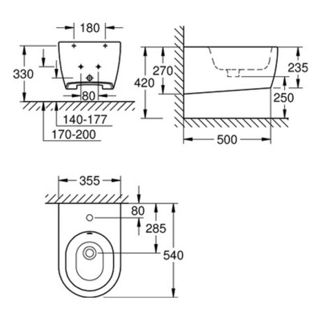 BIDE GROHE 39574 00H ESSENCE VISEČI