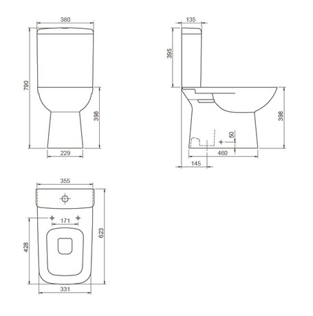 MONOBLOK DURU ODTOK V TLA CERASTYLE 9SC1143S02 KPL