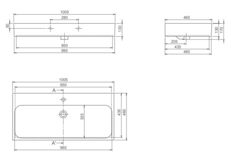 UMIVALNIK PINTO 100 - 1 CERASTYLE 100X46,5 080300