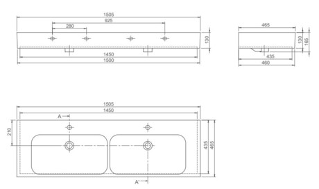 UMIVALNIK PINTO 150 -2 CERASTYLE 150X46,5 080900