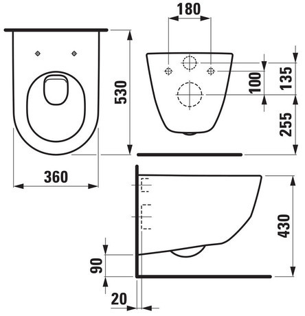 WC ŠKOLJKA RIMLESS PRO+DE LAUFEN 8.6695.5.000.000.1