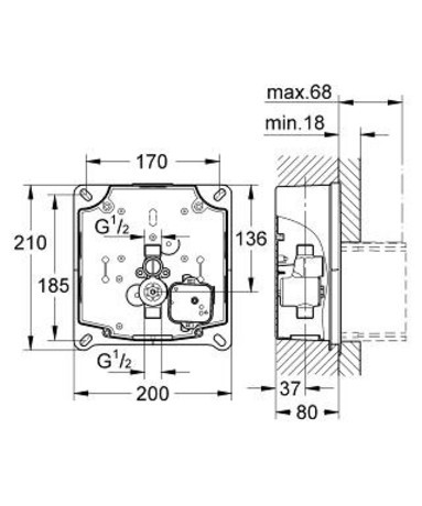 POD. DEL GROHE 37338 000 RAPIDO U ZA PISOAR