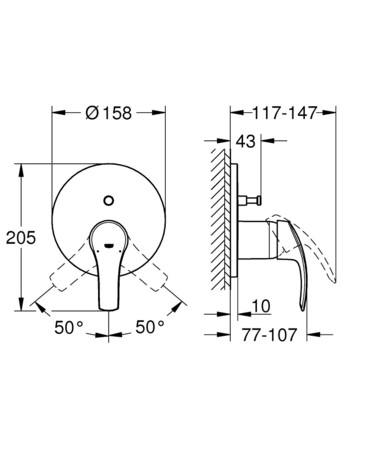 POK.PLOŠČ GROHE 24043 002 EUROSMART   S PREKLOPOM