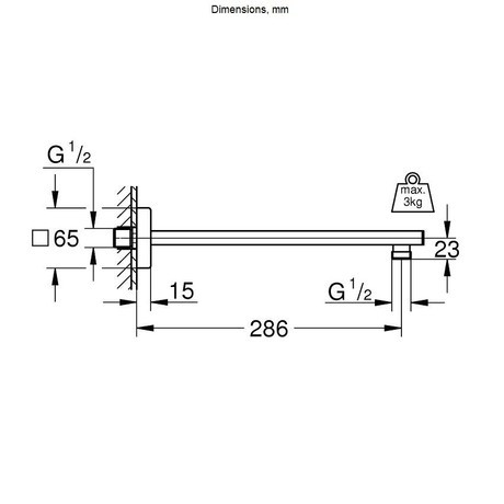 DRŽALO GROHE 27709 000 RAINSHOWER 1/2 ZA PRHO