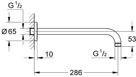 DRŽALO GROHE 28576 000 28,6 CM ZA STENSKO PRHO